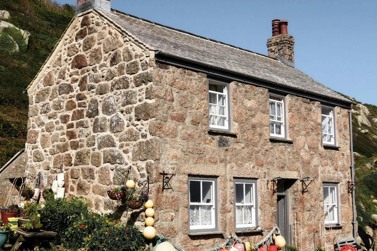 Stone house with a garden
